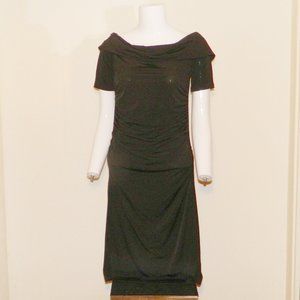 Trina Turk Draped Black Dress Sz M NWT